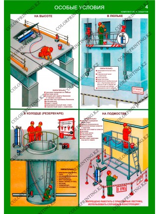 Организация рабочего места газосварщика комплект из 4 плакатов