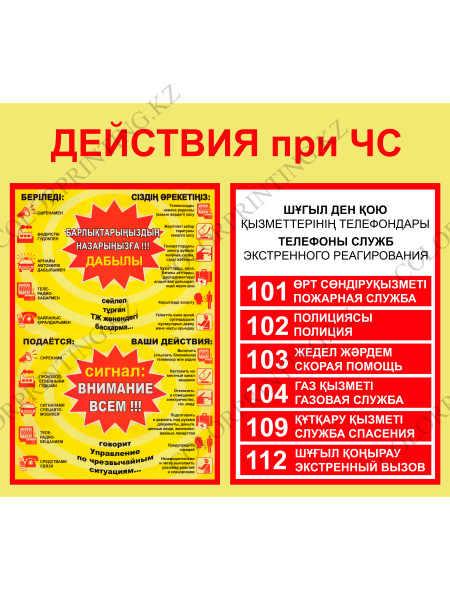 Действия при ЧС 80х70х0,5 см (SD-34)